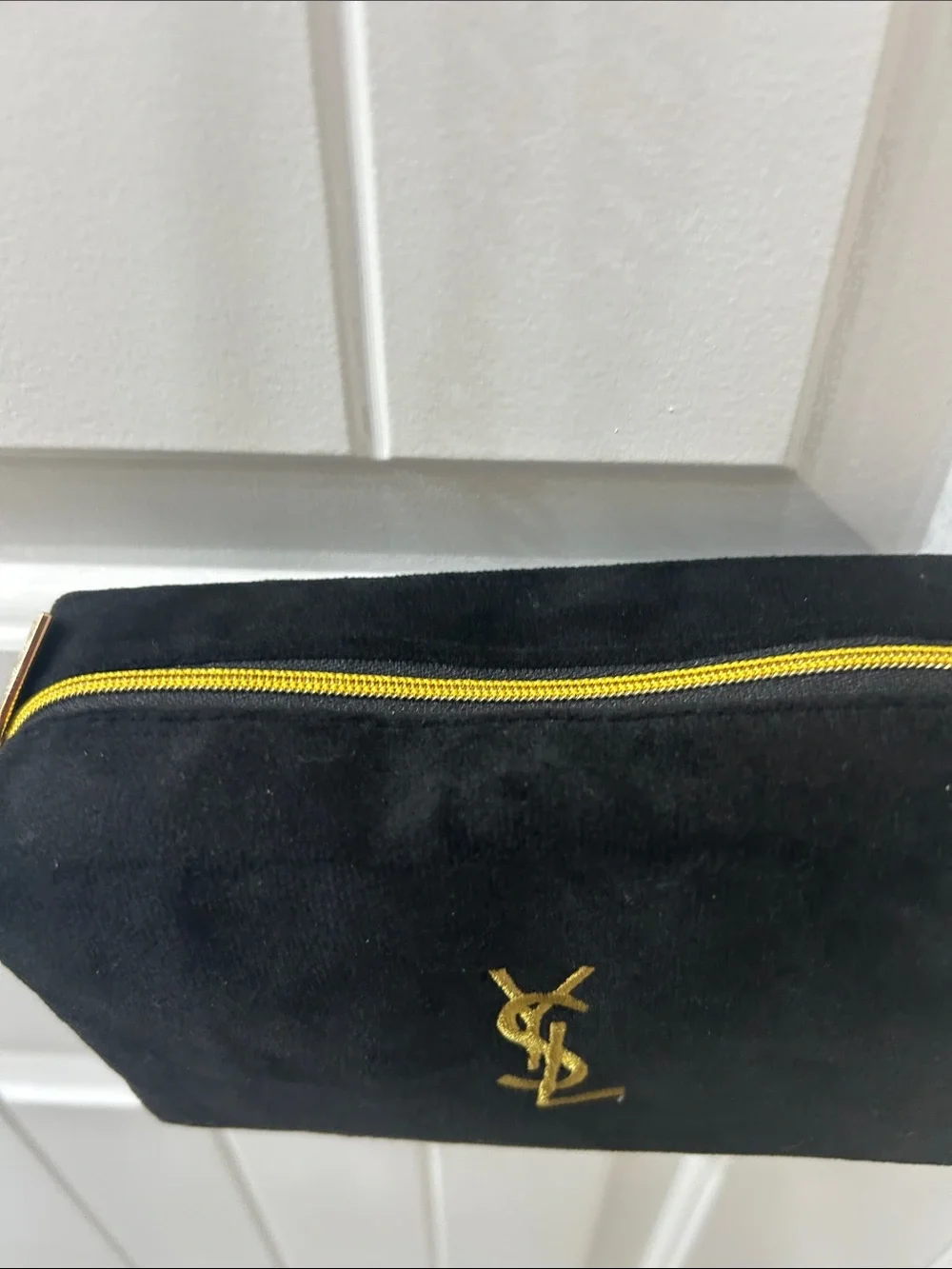 Saint Laurent Black Suede like material Crossbody with Gold YSL Logo - Picture 3 of 7